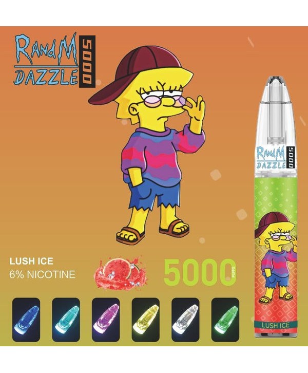 RandM Dazzle 5000 RGB Light Glowing Disposable Vape 650mAh Rechargeable