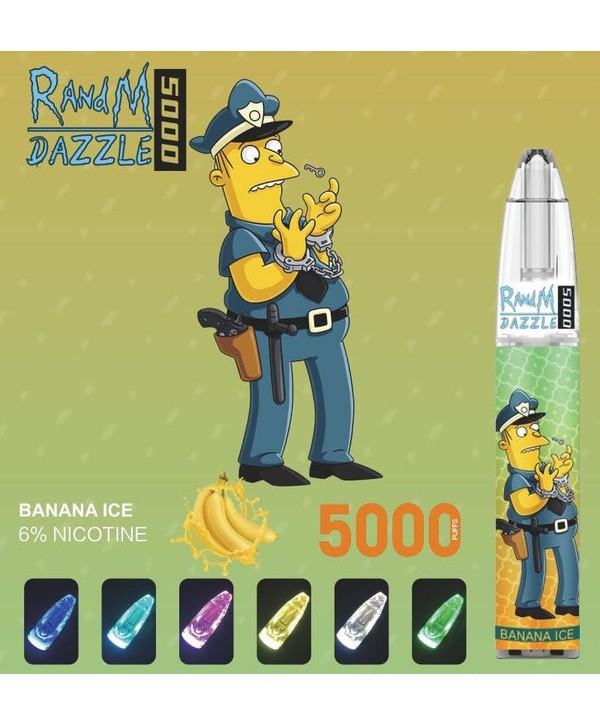 RandM Dazzle 5000 RGB Light Glowing Disposable Vape 650mAh Rechargeable