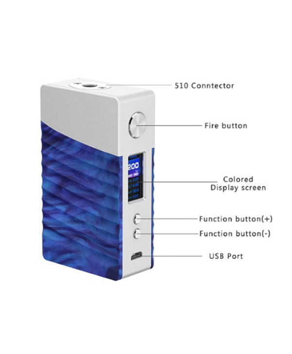 Geekvape Nova 200W TC Box Mod by dual 18650 Batteries