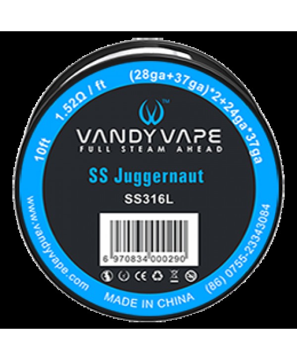 Vandy Vape SS Juggernaut Wire SS316L ((28GA+37GA)*2+24GA*37GA 10FT 1.52Ω-FT)