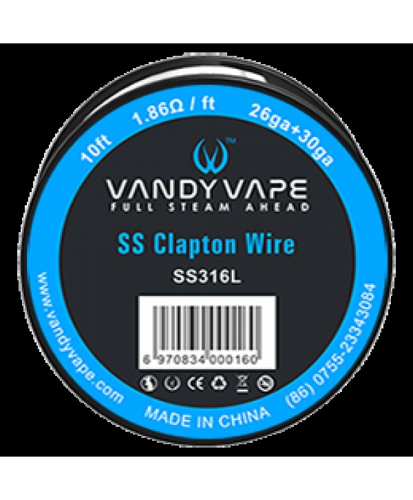 Vandy Vape SS Clapton Wire SS316L (26GA+30GA 10FT 1.86Ω-FT)