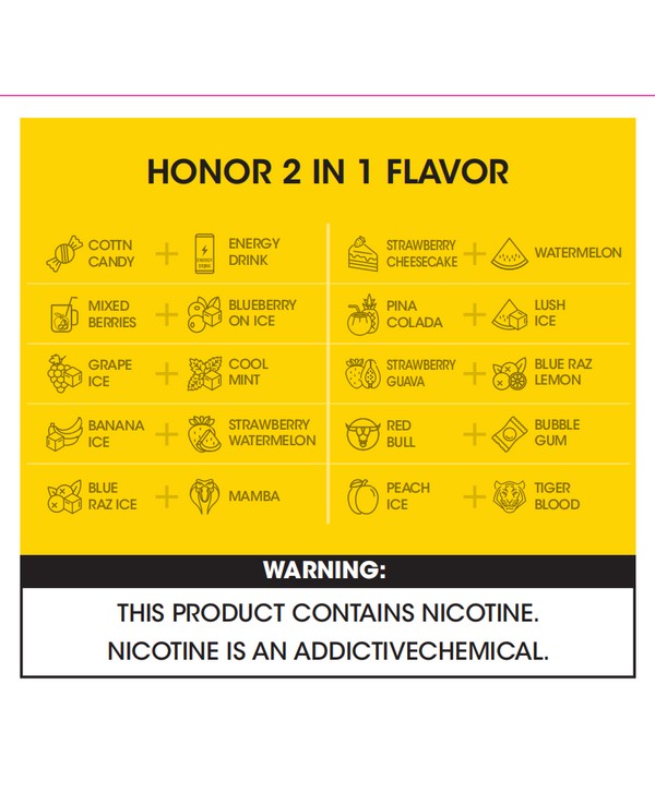 Vcan Honor 2 in 1 Dual Flavors Disposable 4400 Puffs