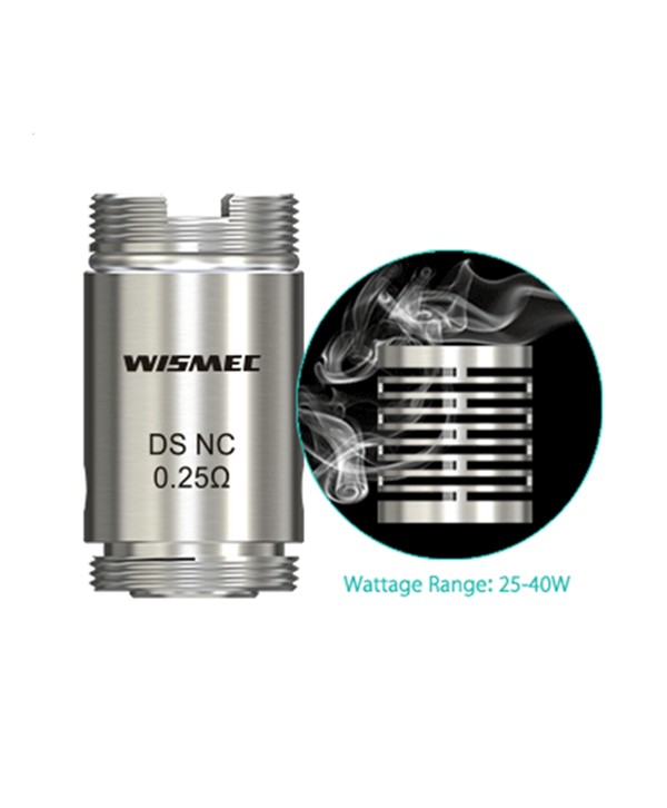 5PCS-PACK WISMEC Motiv DS NC Replacement Coil Head 0.25 Ohm