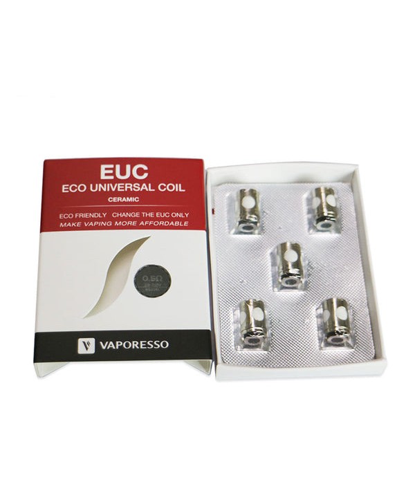 5PCS-PACK Vaporesso EUC Ceramic SS Replacement Coil 0.5 Ohm