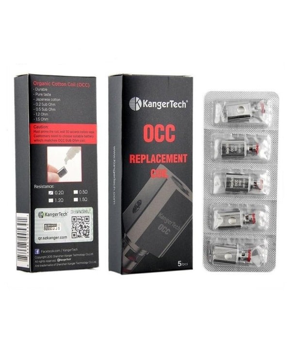 5PCS-PACK KangerTech Upgraded Vertical SubTank OCC Replacement Coil 0.5 Ohm