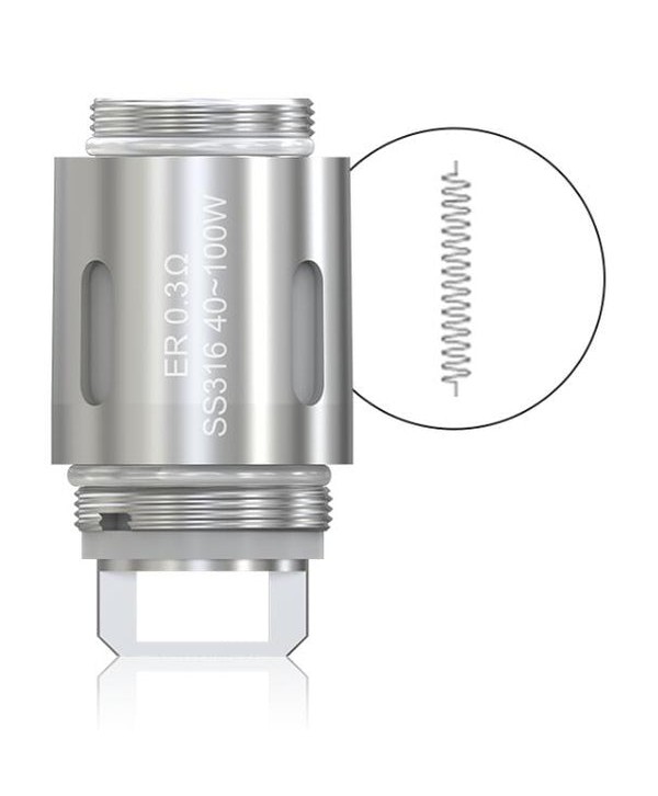 5PCS-PACK Eleaf MELO RT 22 ER SS316 Coil Head 0.3 Ohm