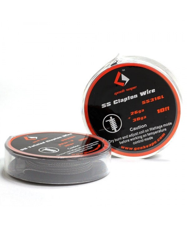 1PCS-PACK Geekvape SS Clapton TC Wire (26GA+30GA) 10FT