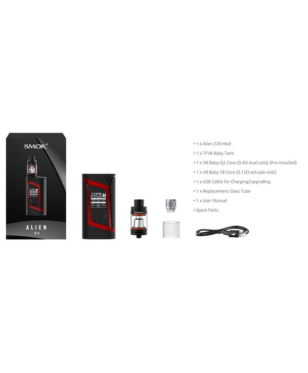 SMOK Alien 220W 3.0ML Starter Kit with TFV8 Baby Tank