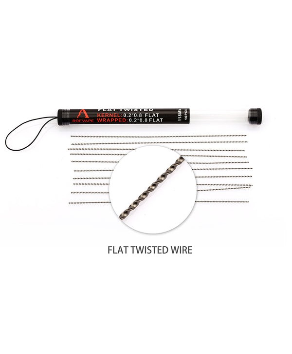 118mm*10PCS-PACK Rofvape Flat Twisted Wire Shots (0.2*0.8*2)