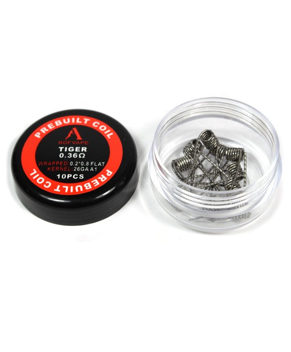 10PCS-PACK Rofvape Tiger Wire Prebuilt Coils 0.36 Ohm (0.2*0.8+26GA)