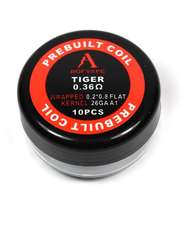 10PCS-PACK Rofvape Tiger Wire Prebuilt Coils 0.36 Ohm (0.2*0.8+26GA)