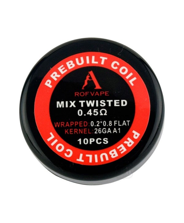 10PCS-PACK Rofvape Mix Twisted Prebuilt Coils 0.45 Ohm (0.2*0.8+26GA)