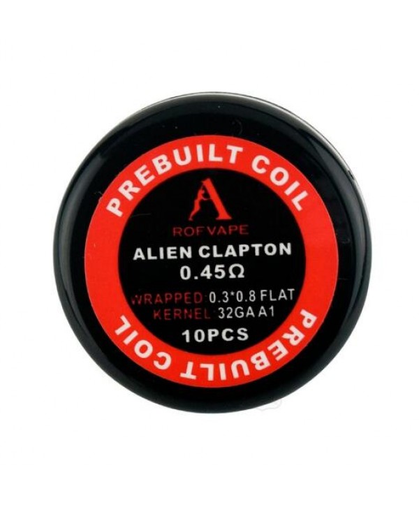 10PCS-PACK Rofvape Alien Clapton Prebuilt Coils 0.45 Ohm (0.3*0.8+32GA)