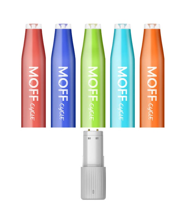 Moff Cycle Bar 600 Puffs Rechargeable Disposable Kit (One Pack with Five Flavors)