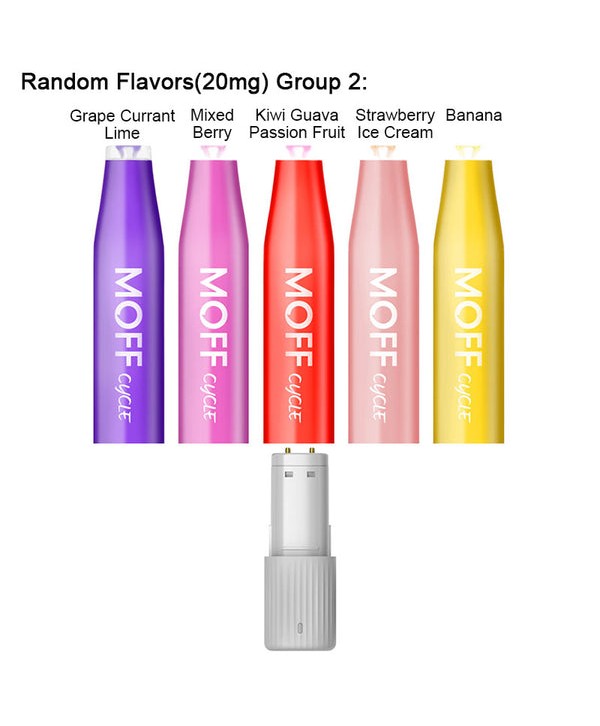 Moff Cycle Bar 600 Puffs Rechargeable Disposable Kit (One Pack with Five Flavors)