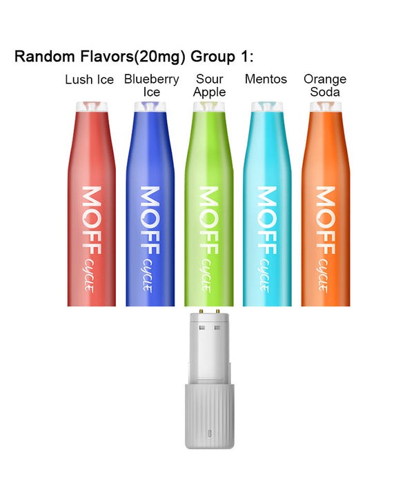 Moff Cycle Bar 600 Puffs Rechargeable Disposable Kit (One Pack with Five Flavors)